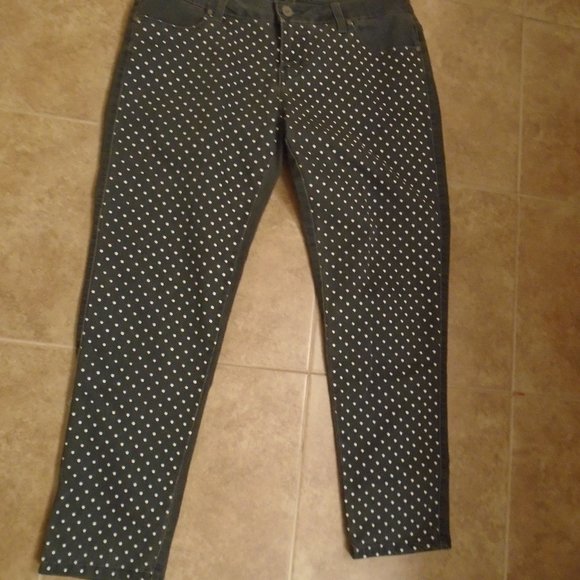 VELVET HEART PREMIUM DENIM JEANS POLKA DOT GREY - Picture 1 of 2
